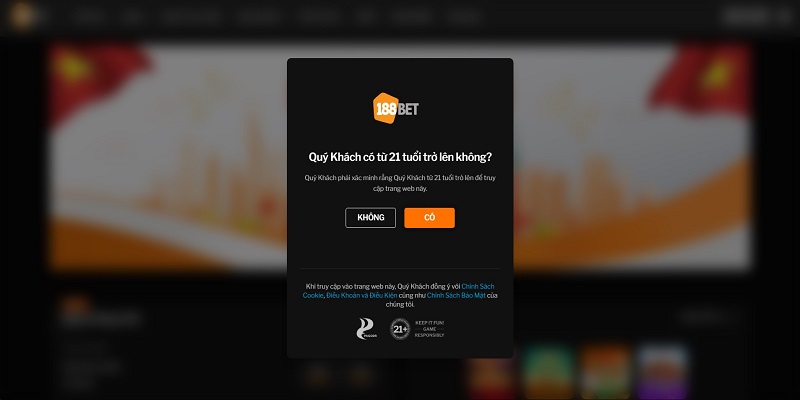 Xác nhận độ tuổi và tham khảo các chính sách tại nhà cái