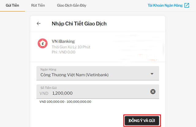 Nạp tiền 188bet qua VN ibanking